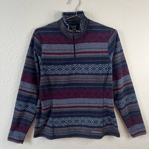 Eddie Bauer Fair Isle Half Zip Fleece Pullover Women’s M